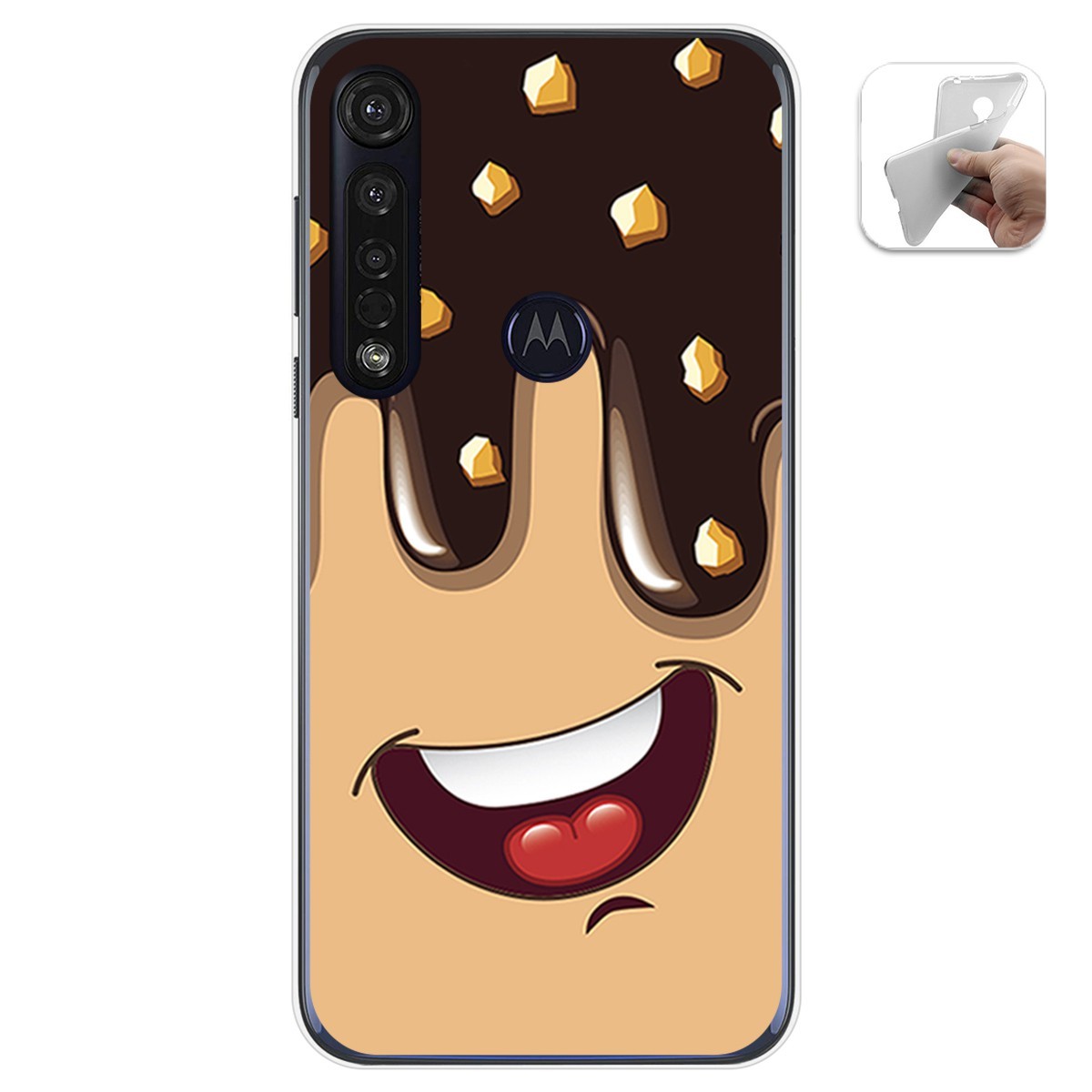 Funda Gel Tpu para Motorola Moto G8 Plus diseño Helado Chocolate Dibujos