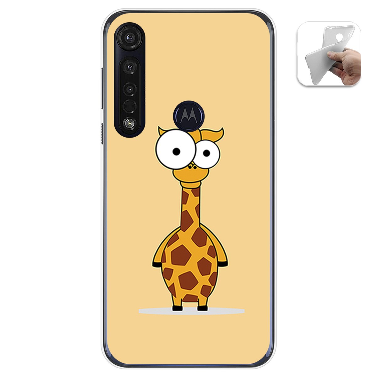 Funda Gel Tpu para Motorola Moto G8 Plus diseño Jirafa Dibujos