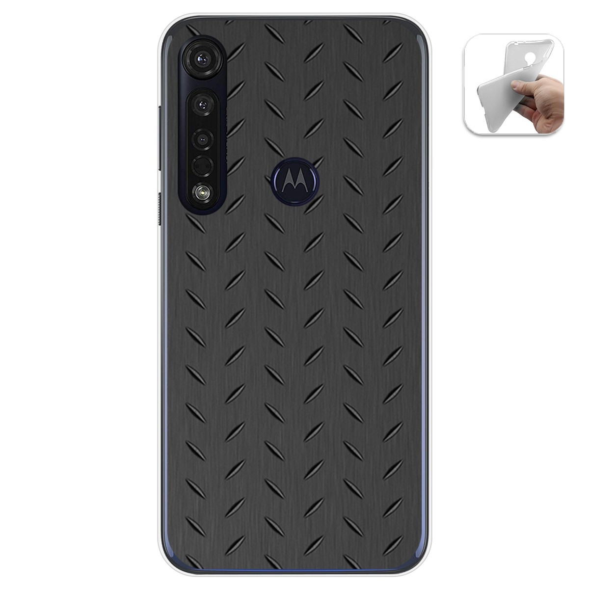 Funda Gel Tpu para Motorola Moto G8 Plus diseño Metal Dibujos