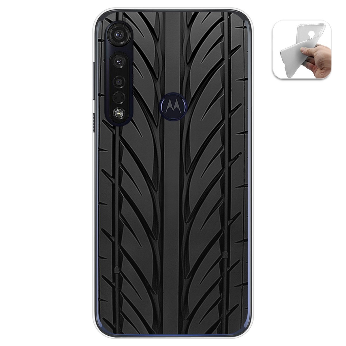 Funda Gel Tpu para Motorola Moto G8 Plus diseño Neumatico Dibujos