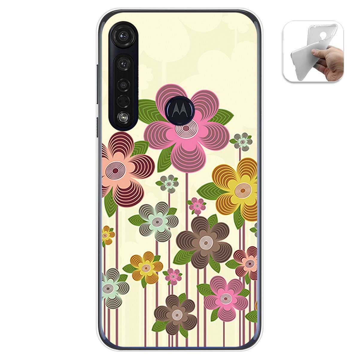 Funda Gel Tpu para Motorola Moto G8 Plus diseño Primavera En Flor Dibujos