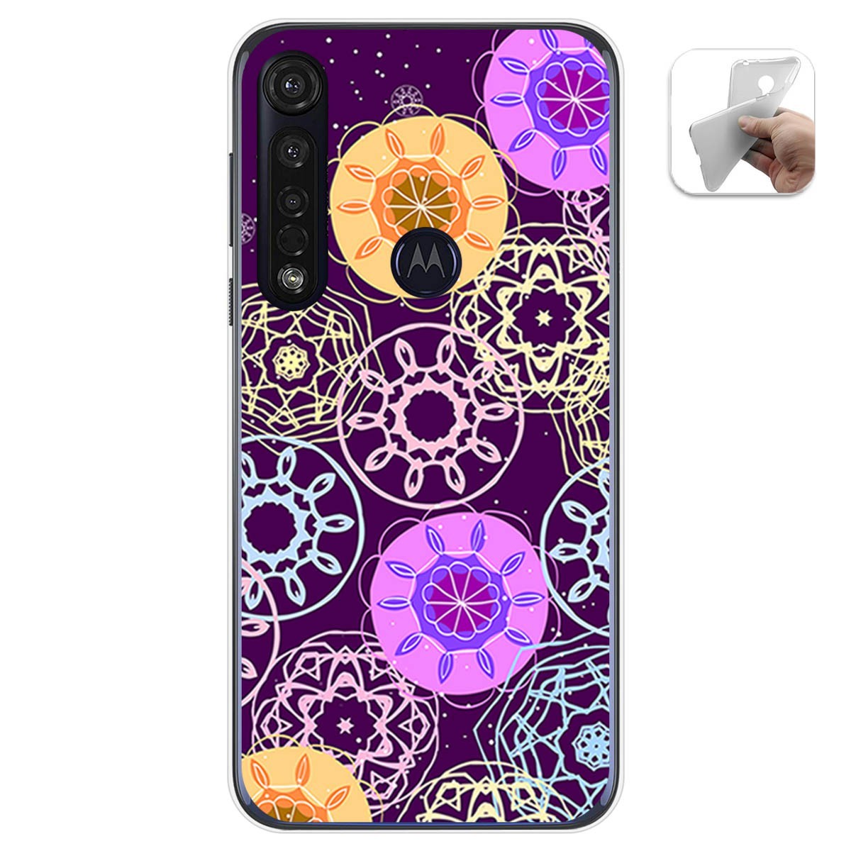 Funda Gel Tpu para Motorola Moto G8 Plus diseño Radial Dibujos