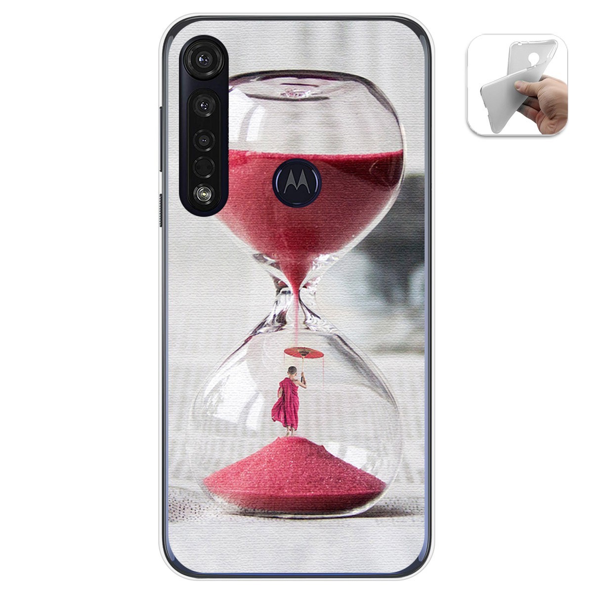 Funda Gel Tpu para Motorola Moto G8 Plus diseño Reloj Dibujos
