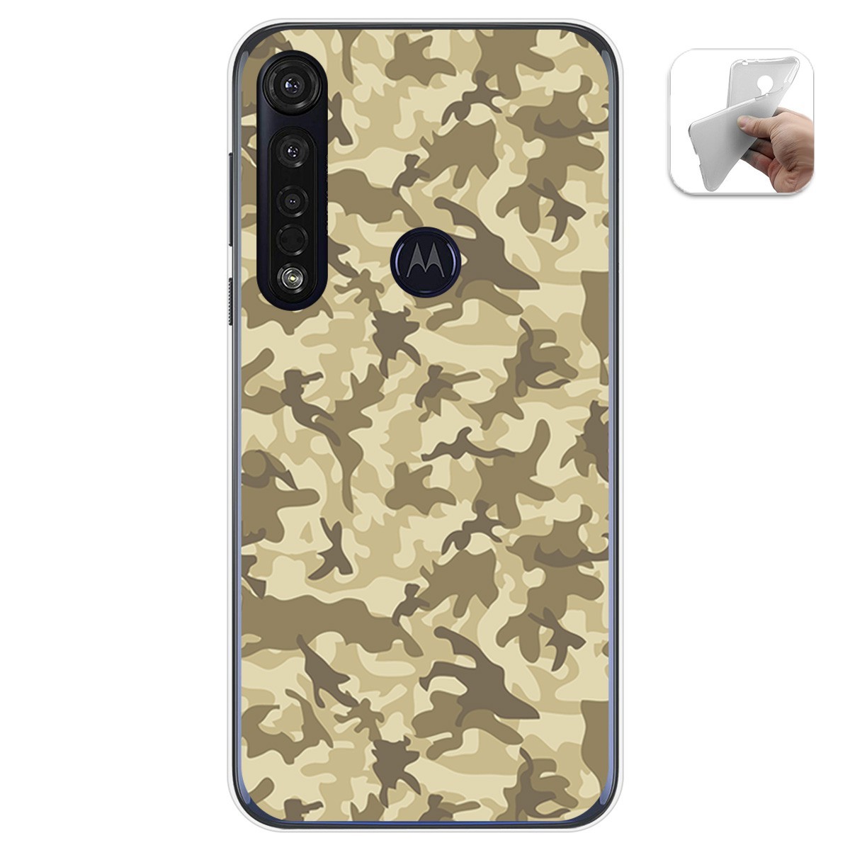 Funda Gel Tpu para Motorola Moto G8 Plus diseño Sand Camuflaje Dibujos