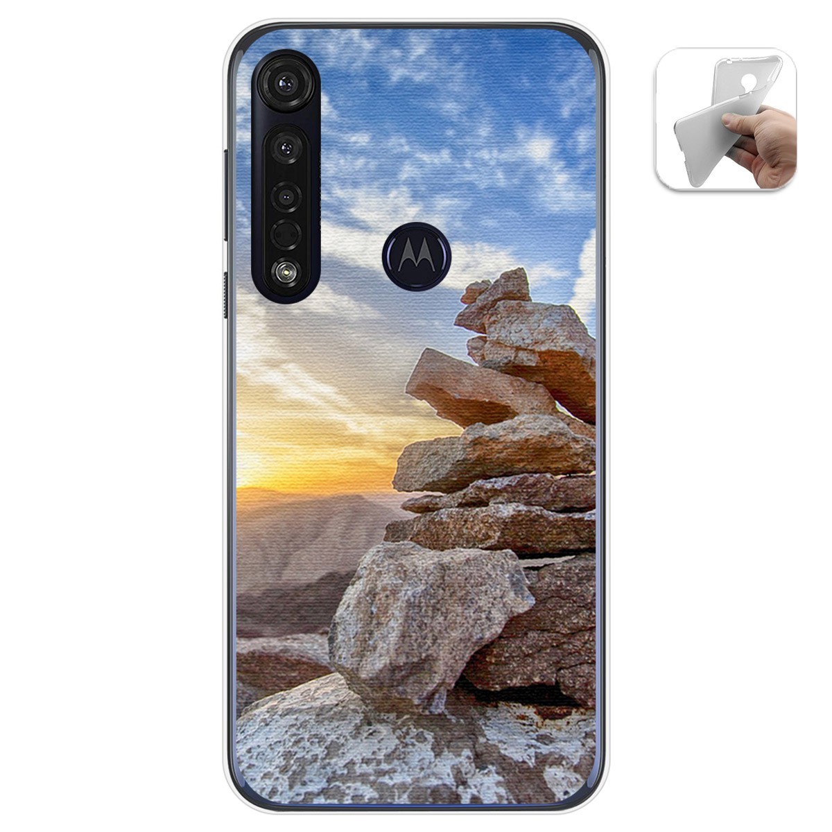 Funda Gel Tpu para Motorola Moto G8 Plus diseño Sunset Dibujos