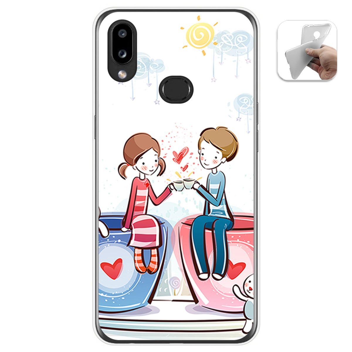 Funda Gel Tpu para Samsung Galaxy A10s diseño Café Dibujos