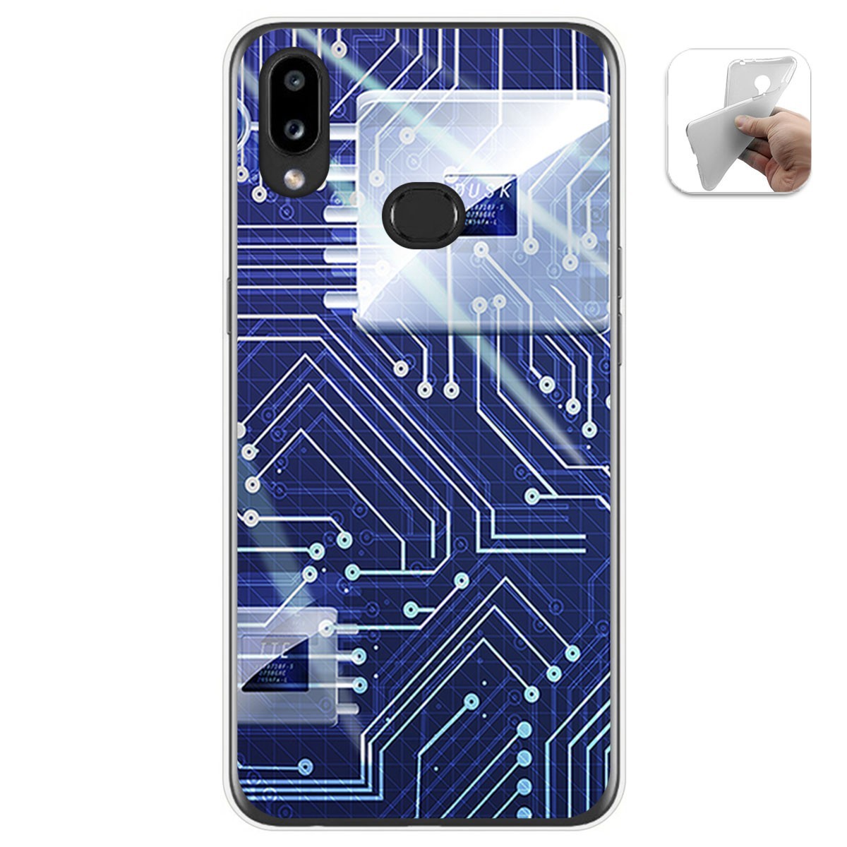 Funda Gel Tpu para Samsung Galaxy A10s diseño Circuito Dibujos