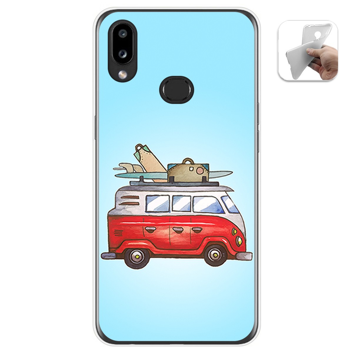 Funda Gel Tpu para Samsung Galaxy A10s diseño Furgoneta Dibujos