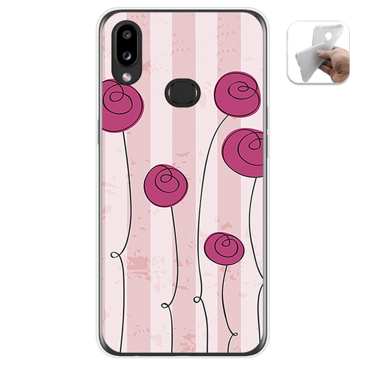 Funda Gel Tpu para Samsung Galaxy A10s diseño Flores Vintage Dibujos