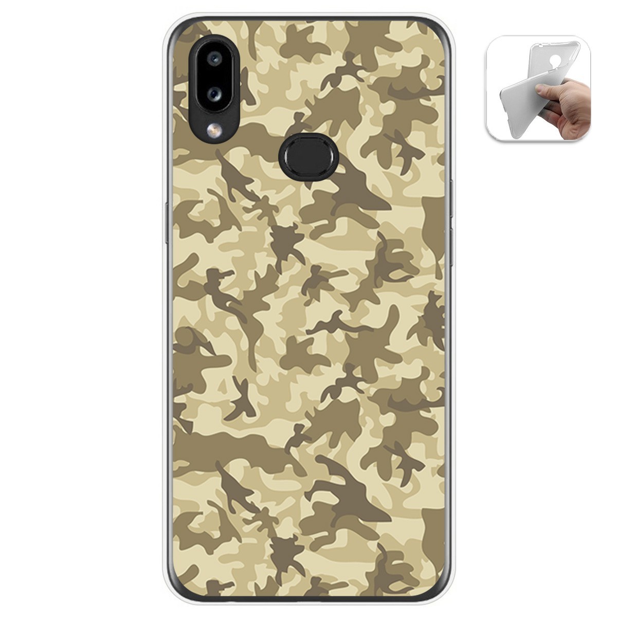 Funda Gel Tpu para Samsung Galaxy A10s diseño Sand Camuflaje Dibujos