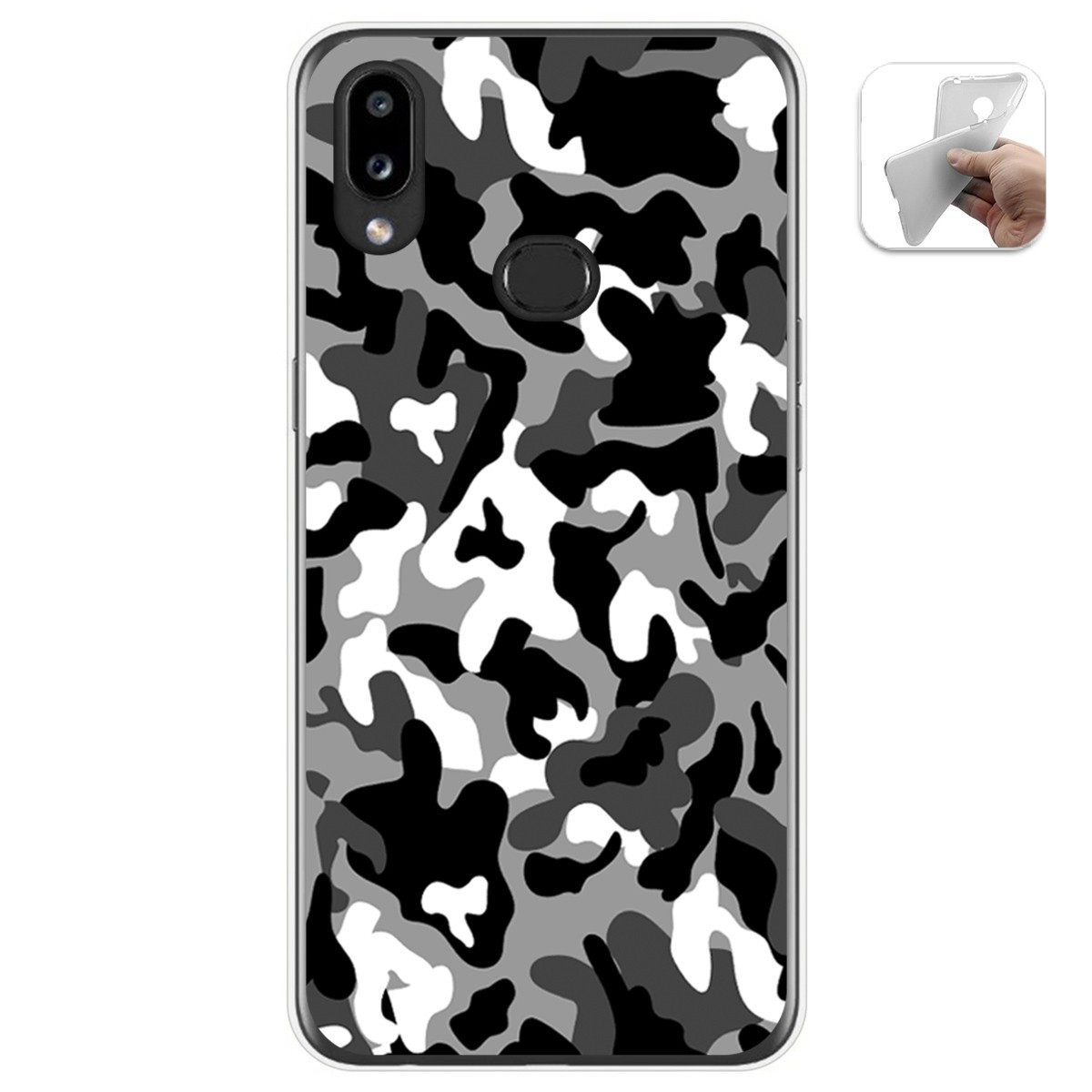 Funda Gel Tpu para Samsung Galaxy A10s diseño Snow Camuflaje Dibujos