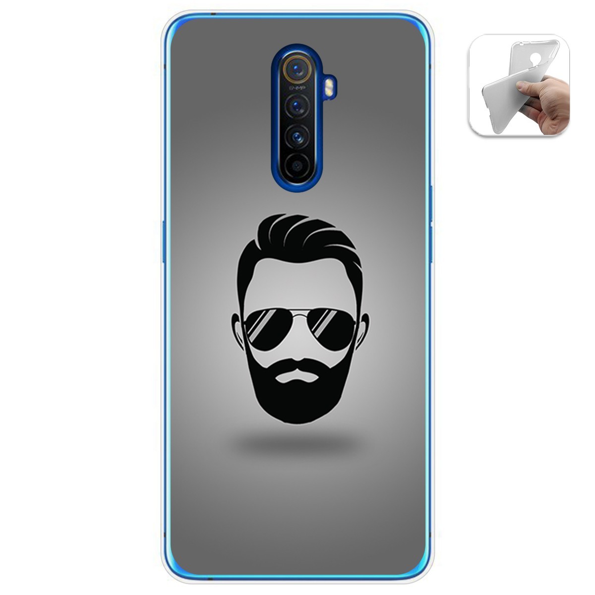 Funda Gel Tpu para Realme X2 Pro diseño Barba Dibujos