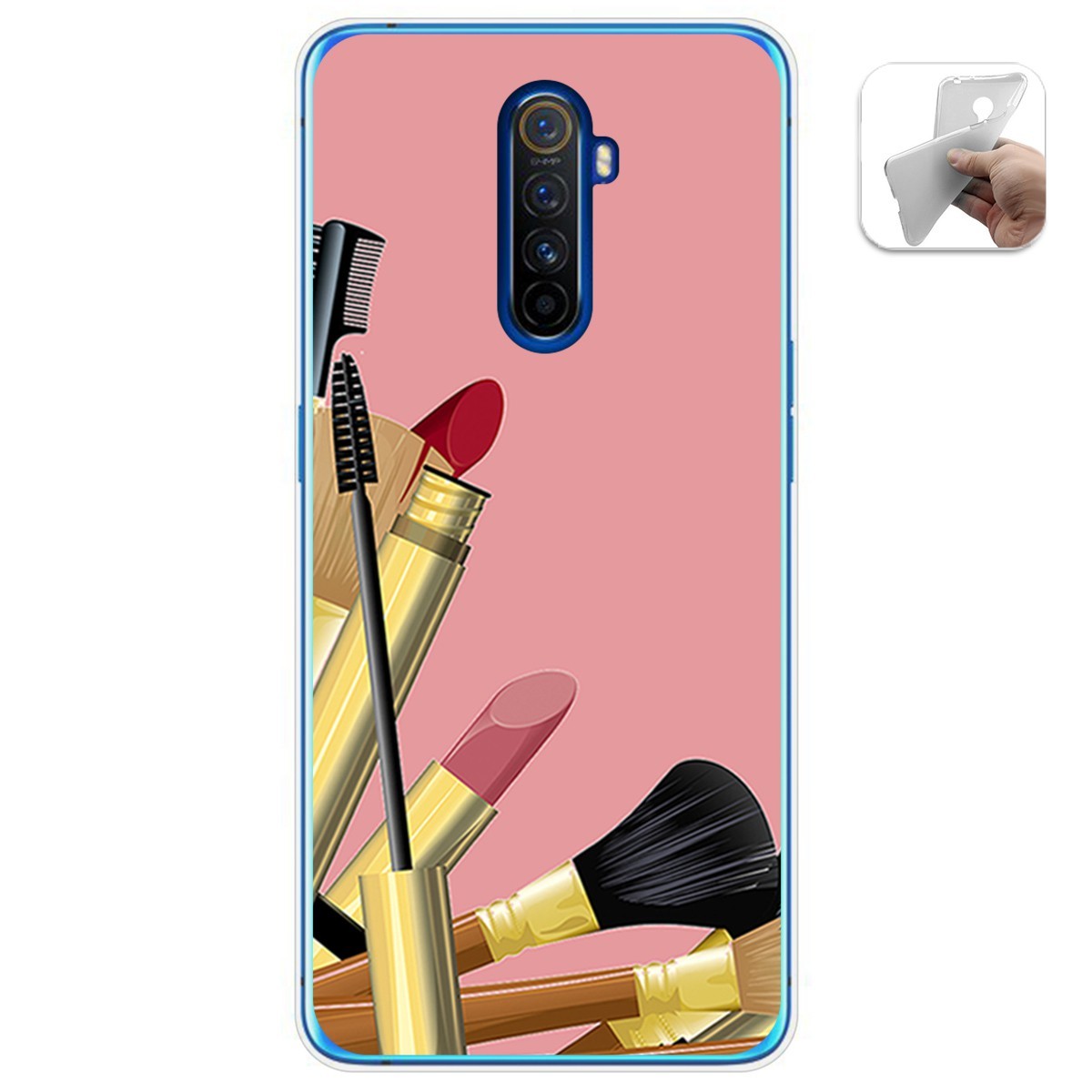 Funda Gel Tpu para Realme X2 Pro diseño Brochas Dibujos