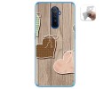 Funda Gel Tpu para Realme X2 Pro diseño Corazones Madera Dibujos