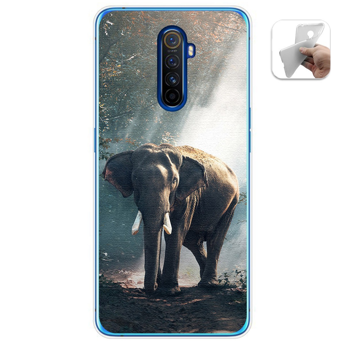 Funda Gel Tpu para Realme X2 Pro diseño Elefante Dibujos