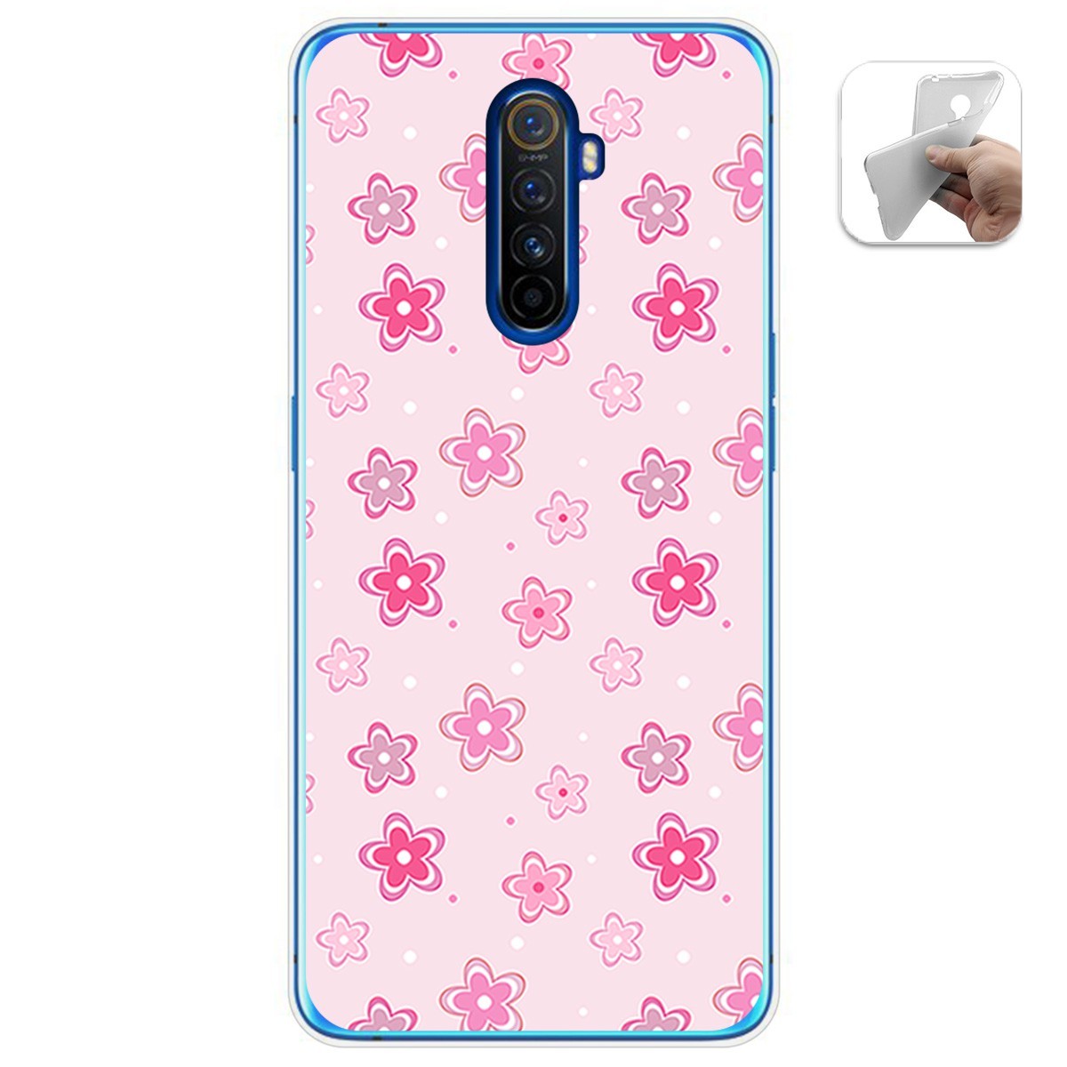 Funda Gel Tpu para Realme X2 Pro diseño Flores Dibujos