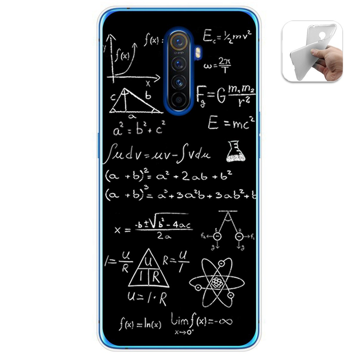Funda Gel Tpu para Realme X2 Pro diseño Formulas Dibujos