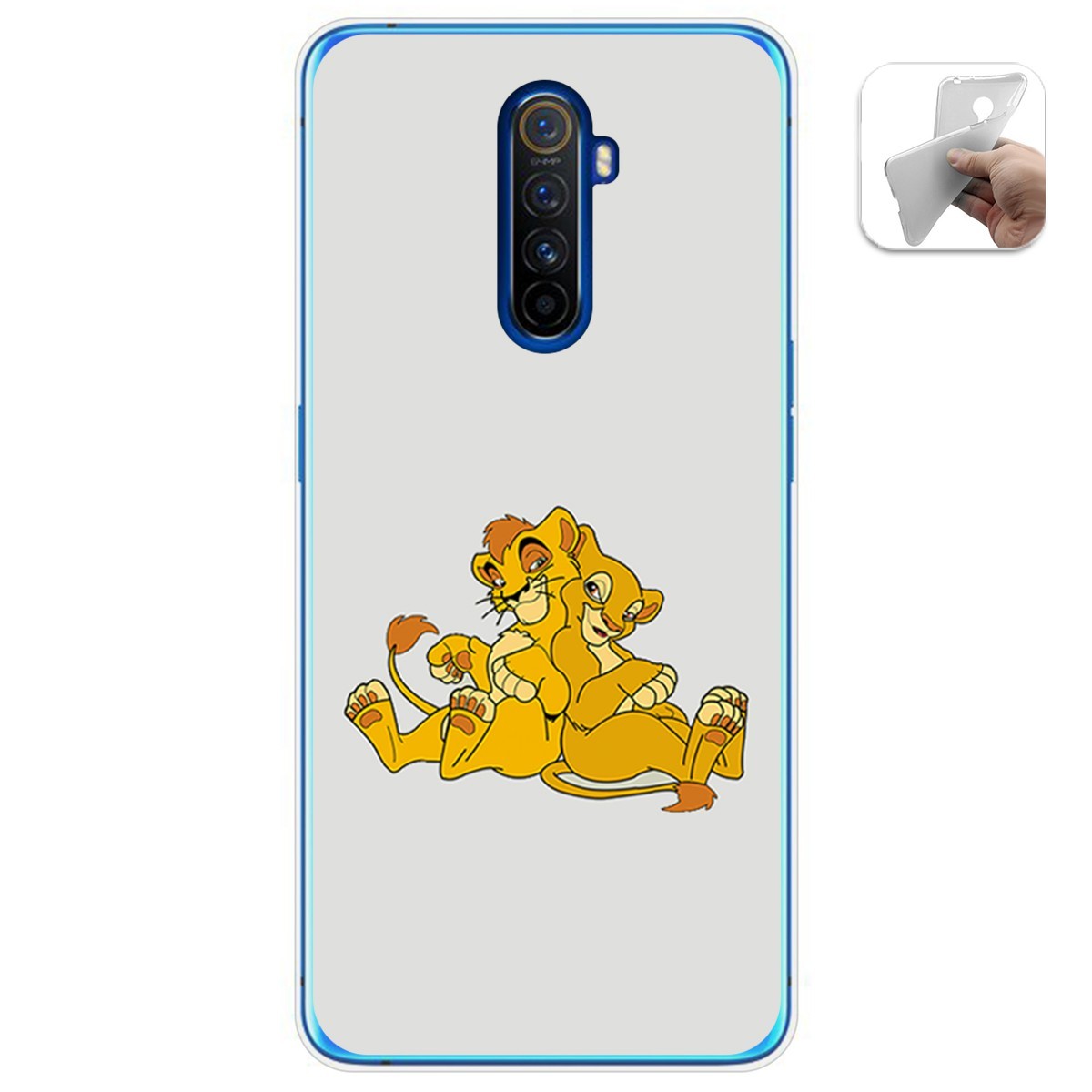 Funda Gel Tpu para Realme X2 Pro diseño Leones Dibujos
