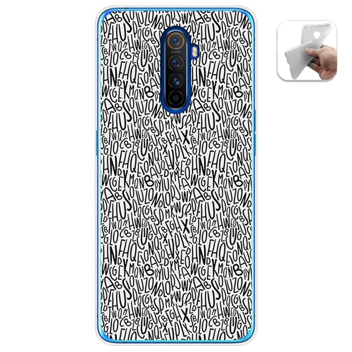 Funda Gel Tpu para Realme X2 Pro diseño Letras Dibujos