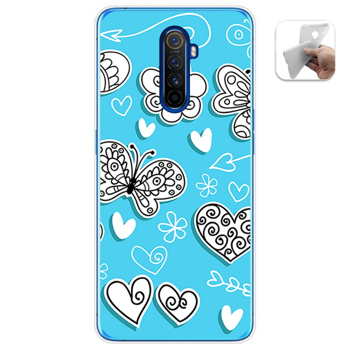Funda Gel Tpu para Realme X2 Pro diseño Mariposas Dibujos