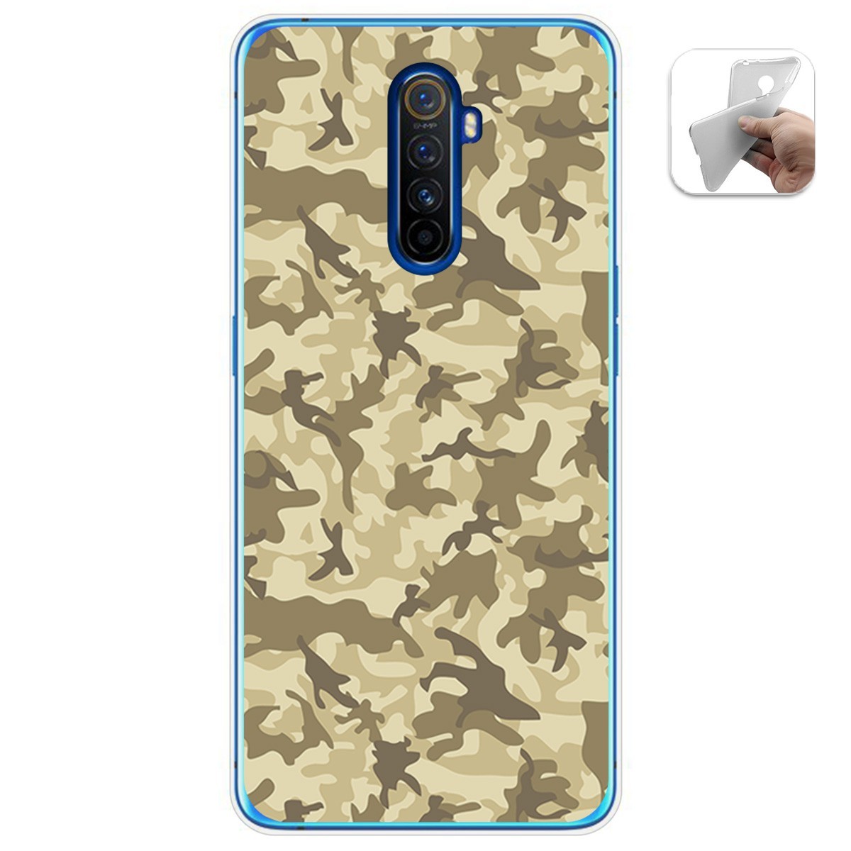 Funda Gel Tpu para Realme X2 Pro diseño Sand Camuflaje Dibujos