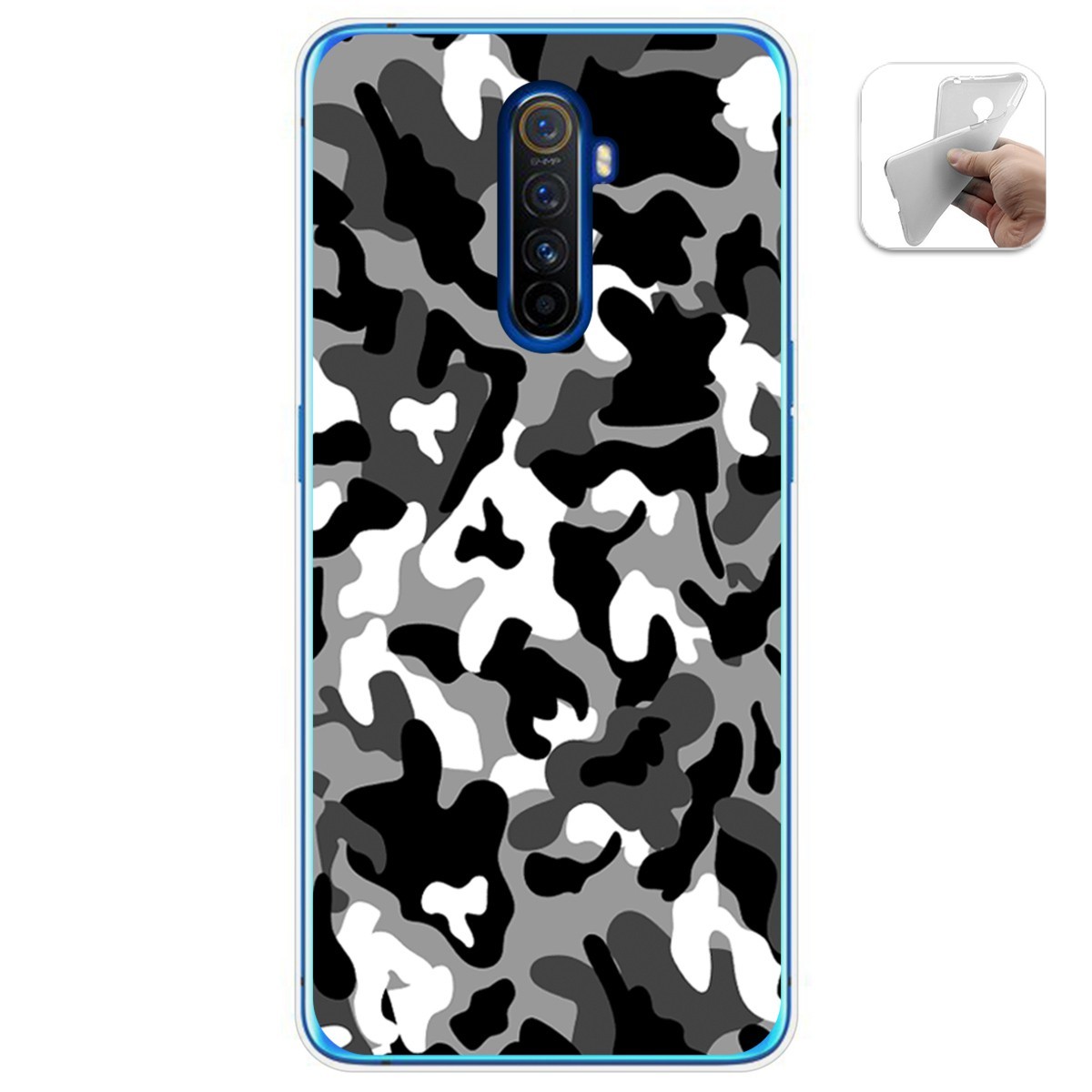 Funda Gel Tpu para Realme X2 Pro diseño Snow Camuflaje Dibujos