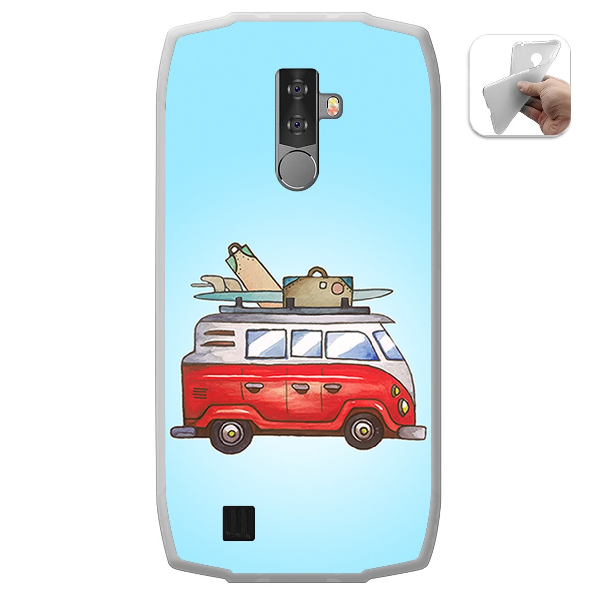 Funda Gel Tpu para Blackview BV6800 Pro diseño Furgoneta Dibujos