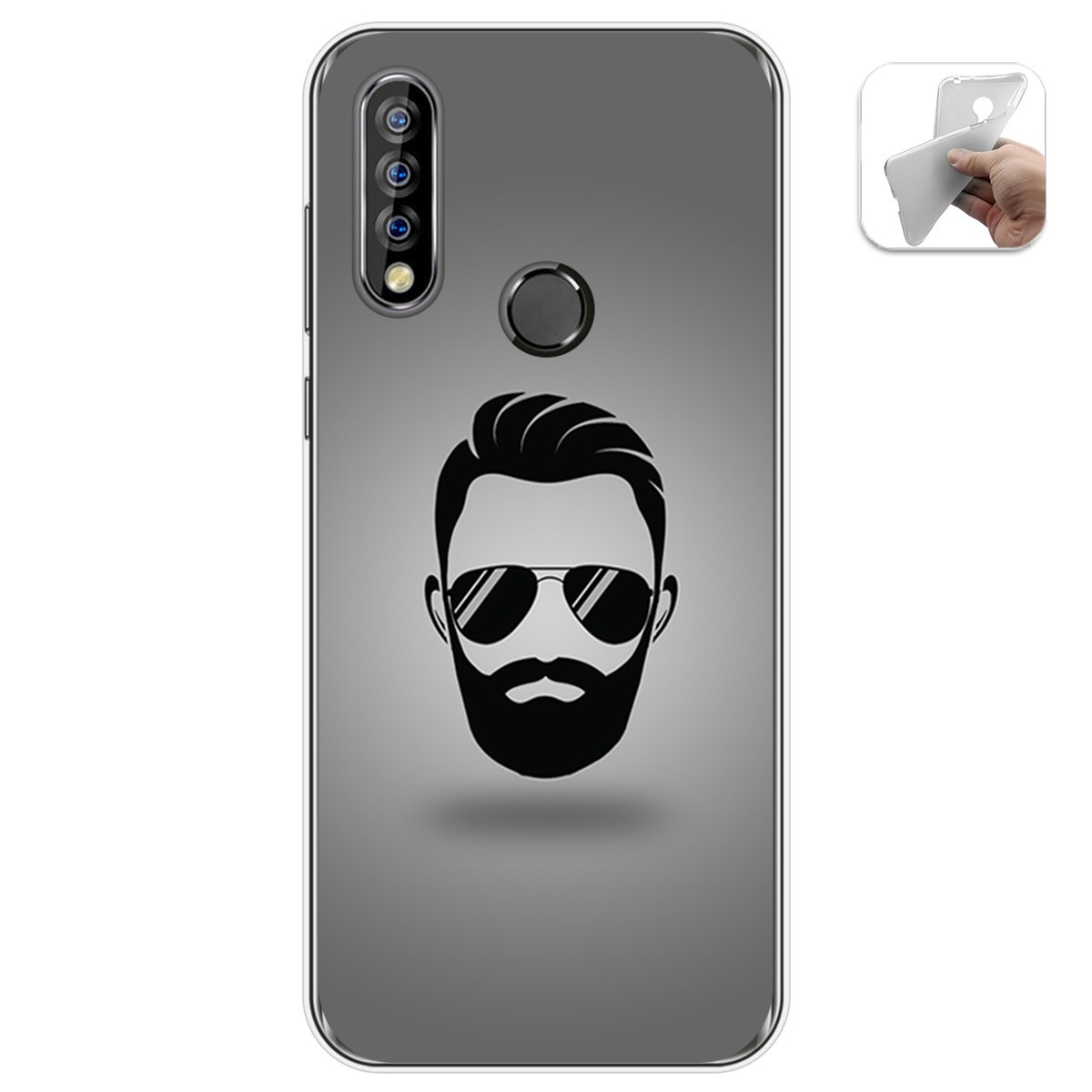 Funda Gel Tpu para Oukitel C17 Pro diseño Barba Dibujos