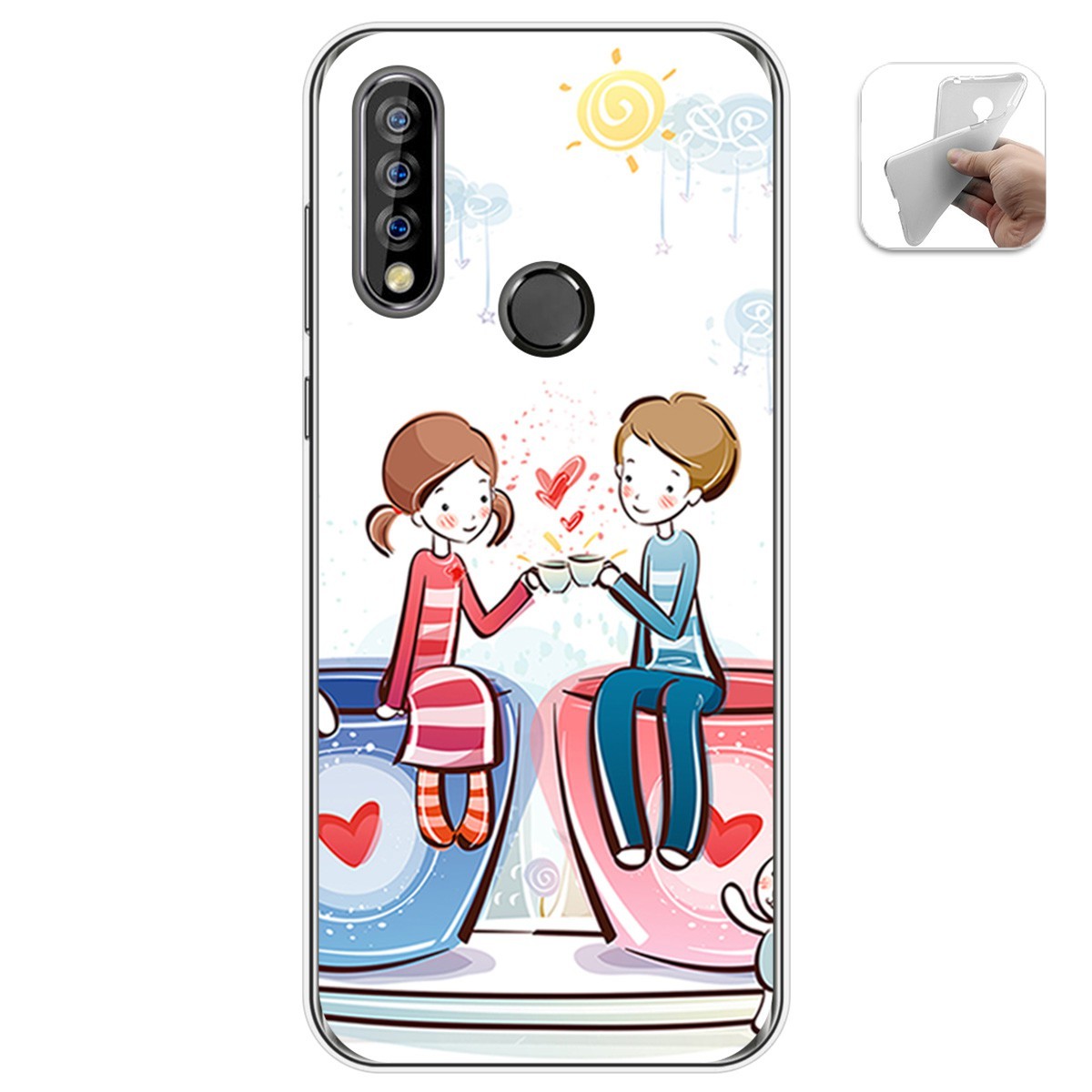 Funda Gel Tpu para Oukitel C17 Pro diseño Café Dibujos