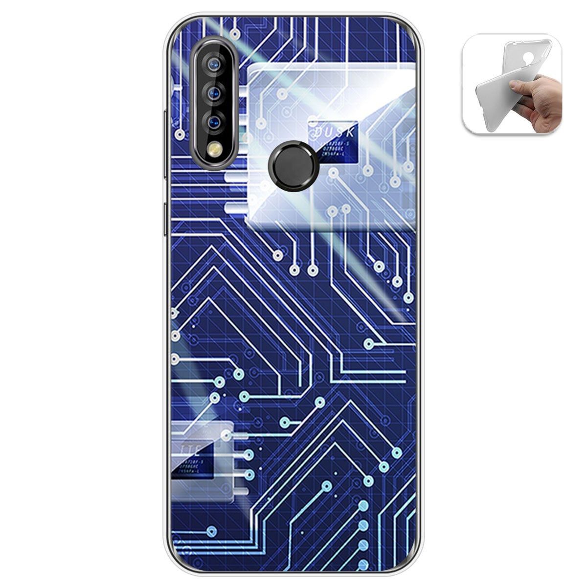 Funda Gel Tpu para Oukitel C17 Pro diseño Circuito Dibujos