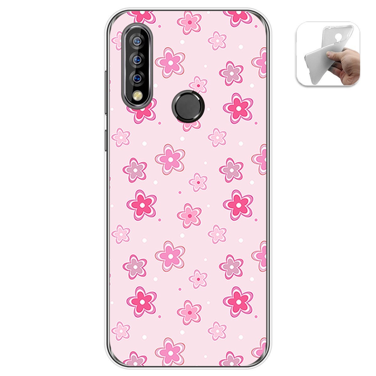 Funda Gel Tpu para Oukitel C17 Pro diseño Flores Dibujos