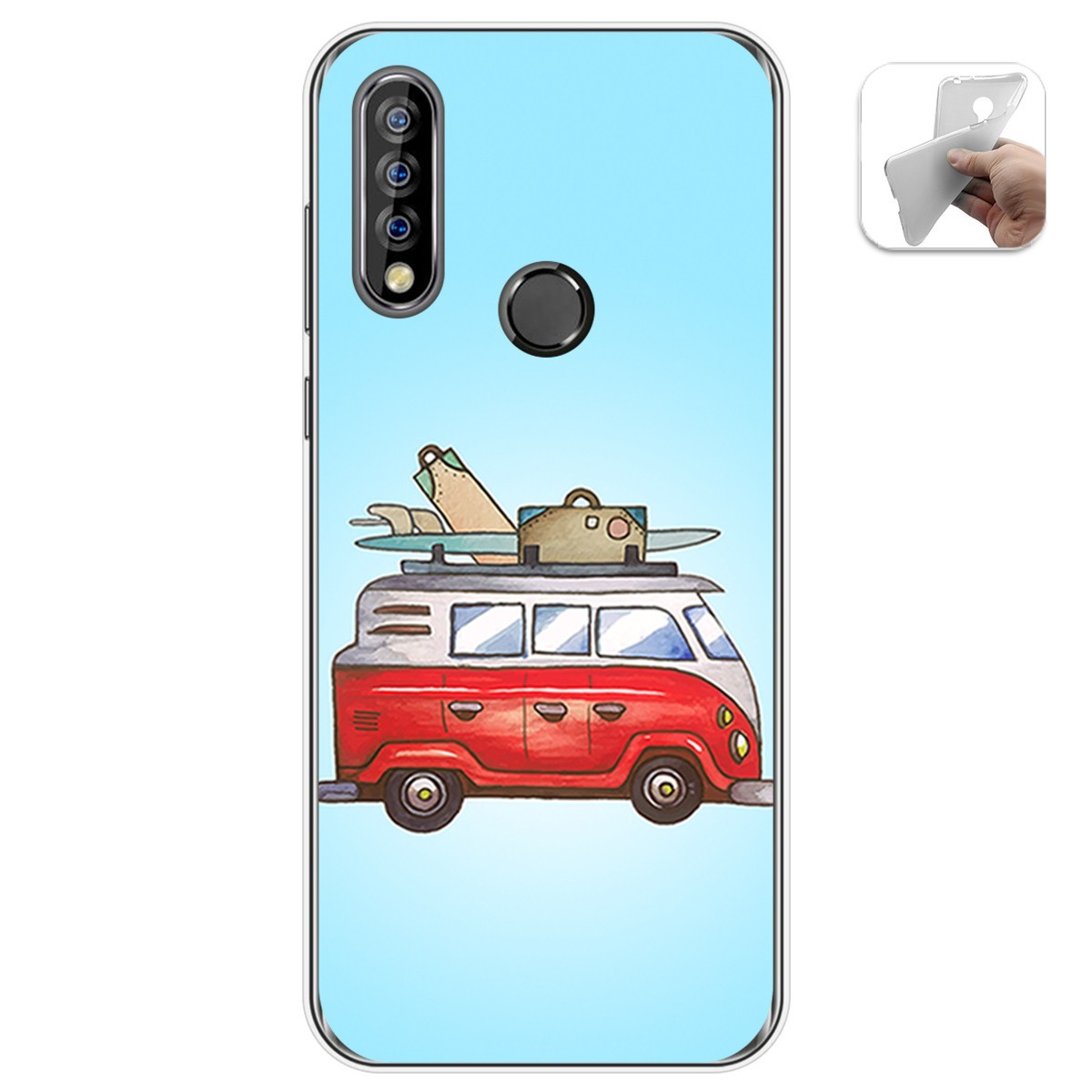 Funda Gel Tpu para Oukitel C17 Pro diseño Furgoneta Dibujos