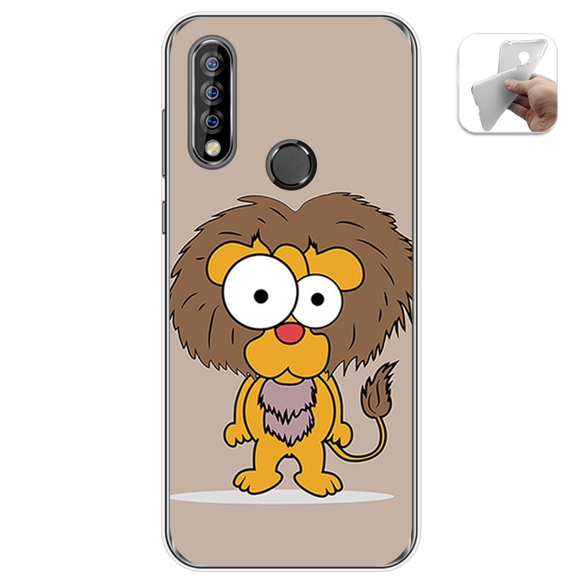 Funda Gel Tpu para Oukitel C17 Pro diseño Leon Dibujos