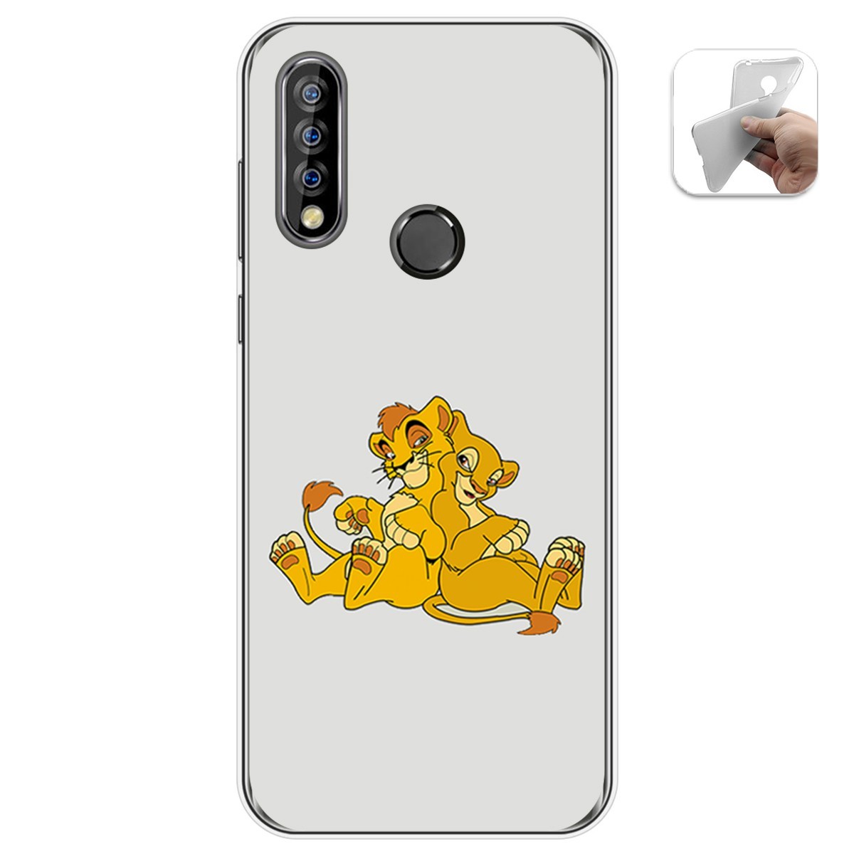 Funda Gel Tpu para Oukitel C17 Pro diseño Leones Dibujos