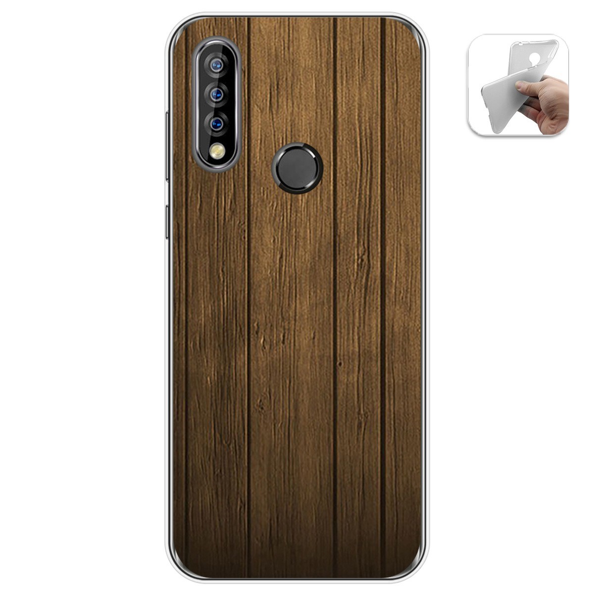 Funda Gel Tpu para Oukitel C17 Pro diseño Madera Dibujos