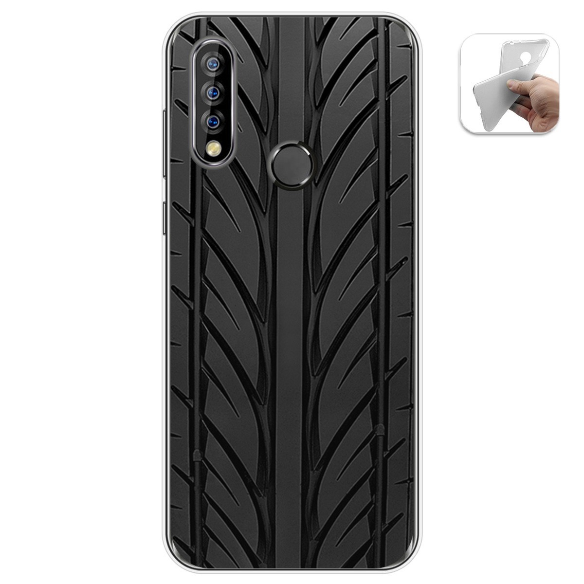 Funda Gel Tpu para Oukitel C17 Pro diseño Neumatico Dibujos