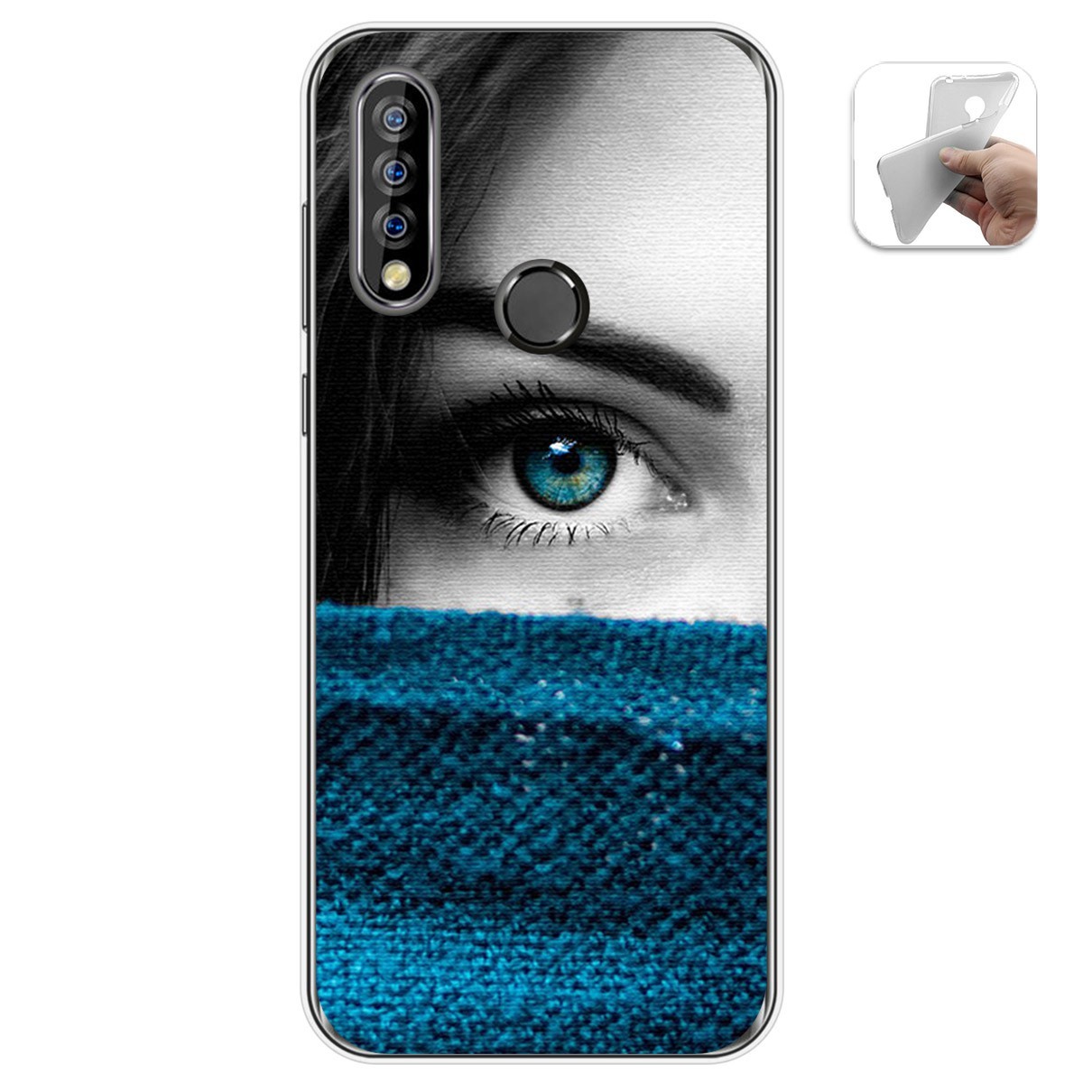 Funda Gel Tpu para Oukitel C17 Pro diseño Ojo Dibujos