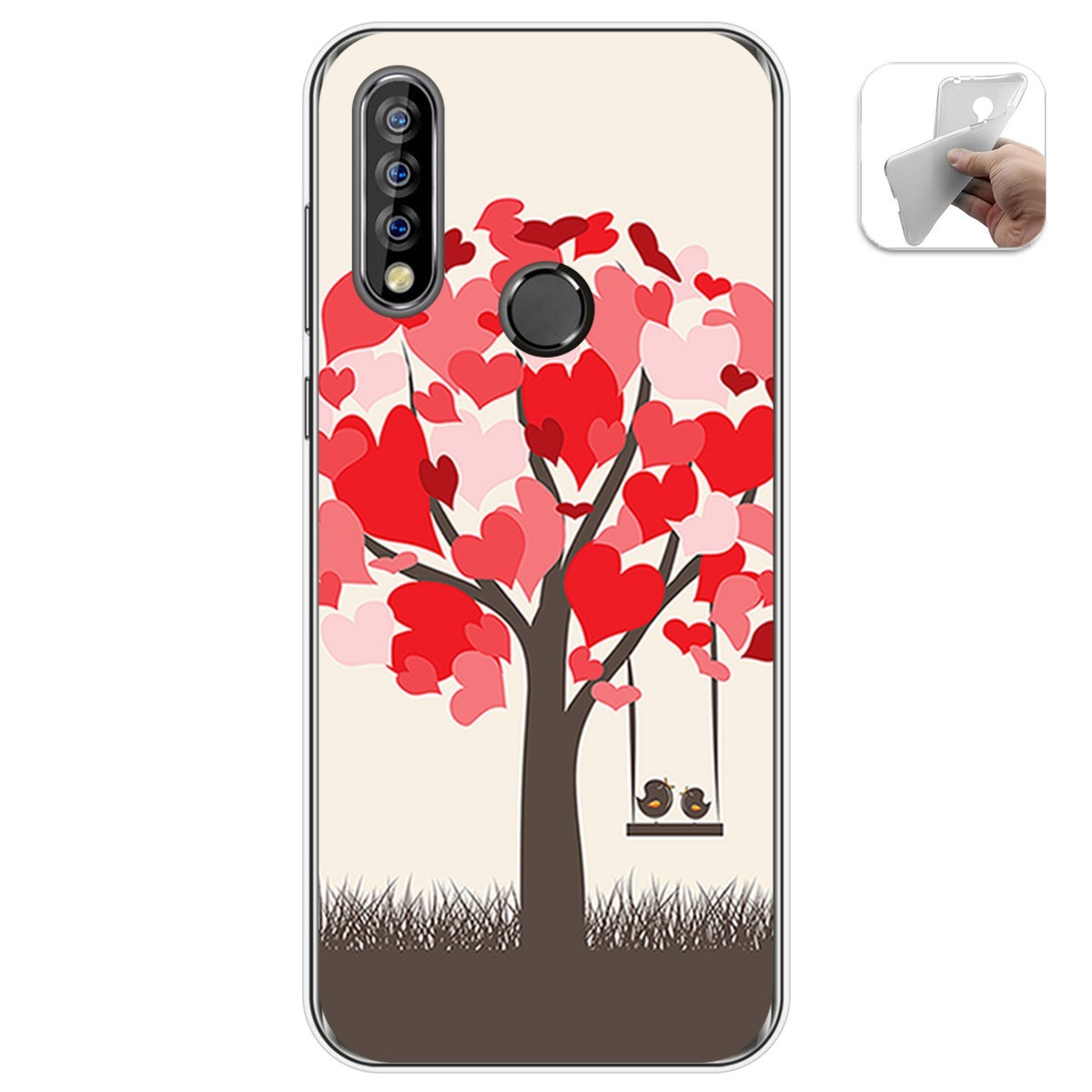 Funda Gel Tpu para Oukitel C17 Pro diseño Pajaritos Dibujos