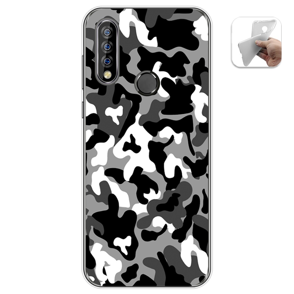 Funda Gel Tpu para Oukitel C17 Pro diseño Snow Camuflaje Dibujos