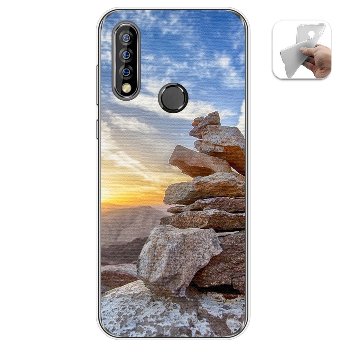 Funda Gel Tpu para Oukitel C17 Pro diseño Sunset Dibujos
