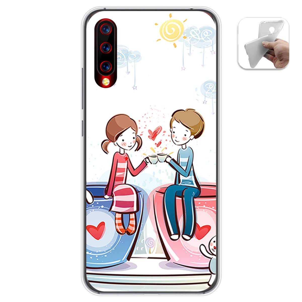 Funda Gel Tpu para Umidigi X diseño Café Dibujos