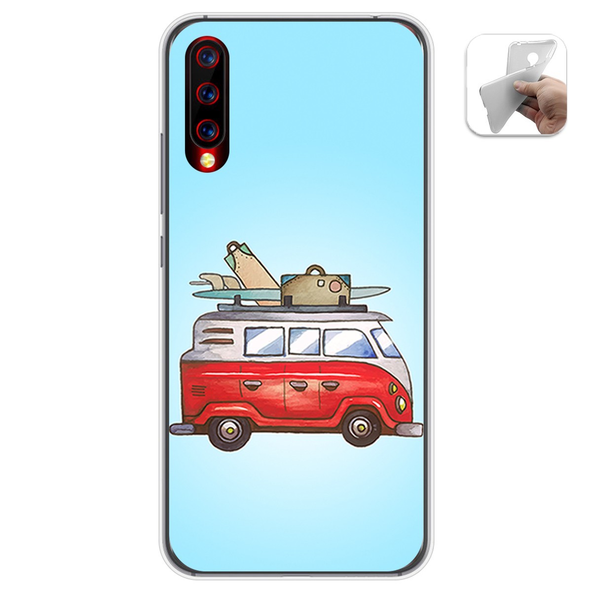 Funda Gel Tpu para Umidigi X diseño Furgoneta Dibujos