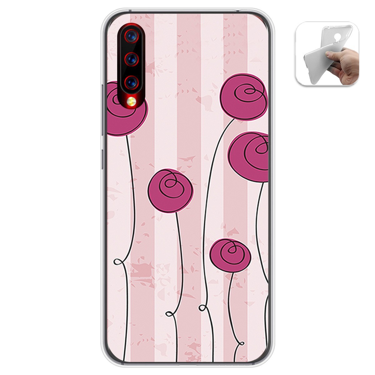 Funda Gel Tpu para Umidigi X diseño Flores Vintage Dibujos