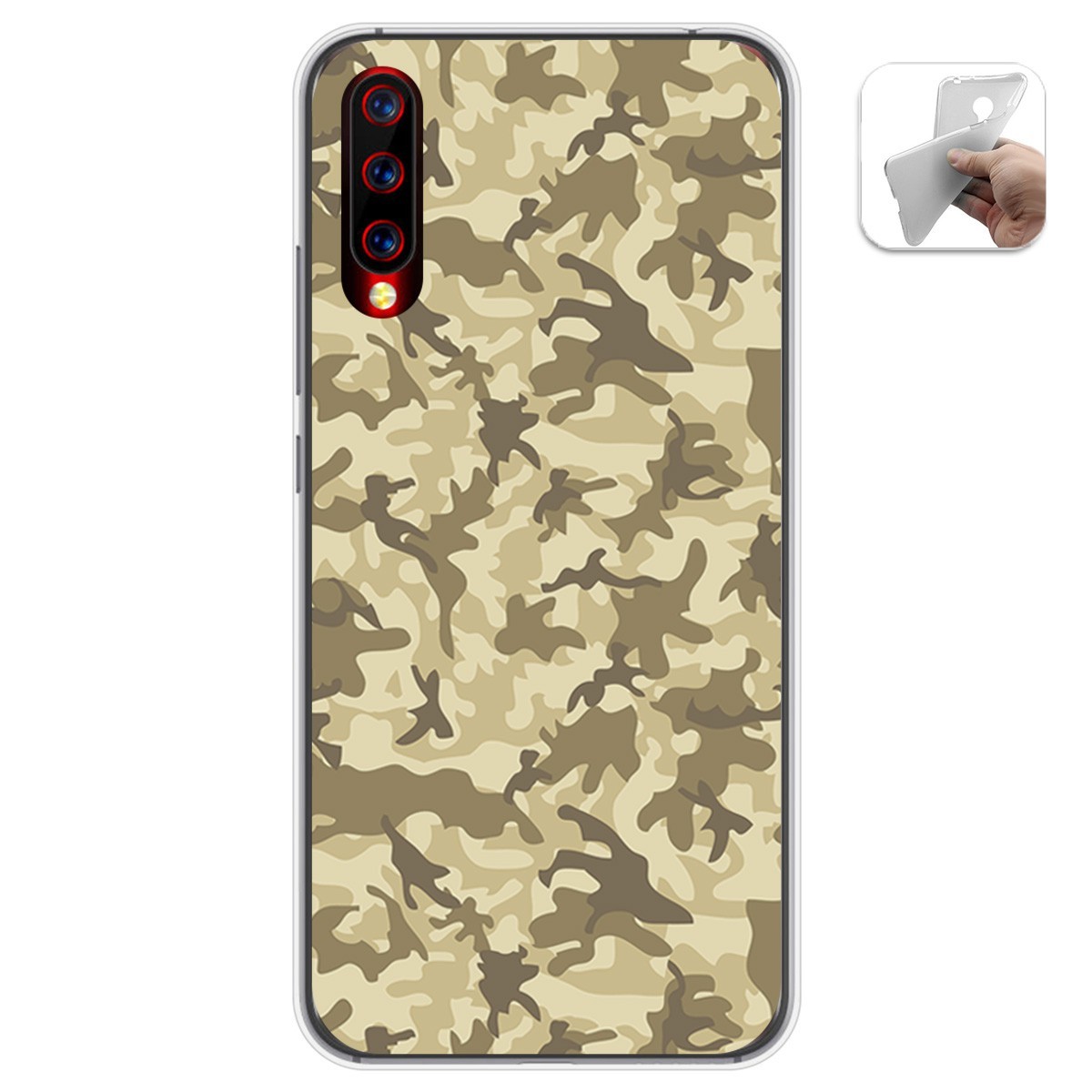 Funda Gel Tpu para Umidigi X diseño Sand Camuflaje Dibujos