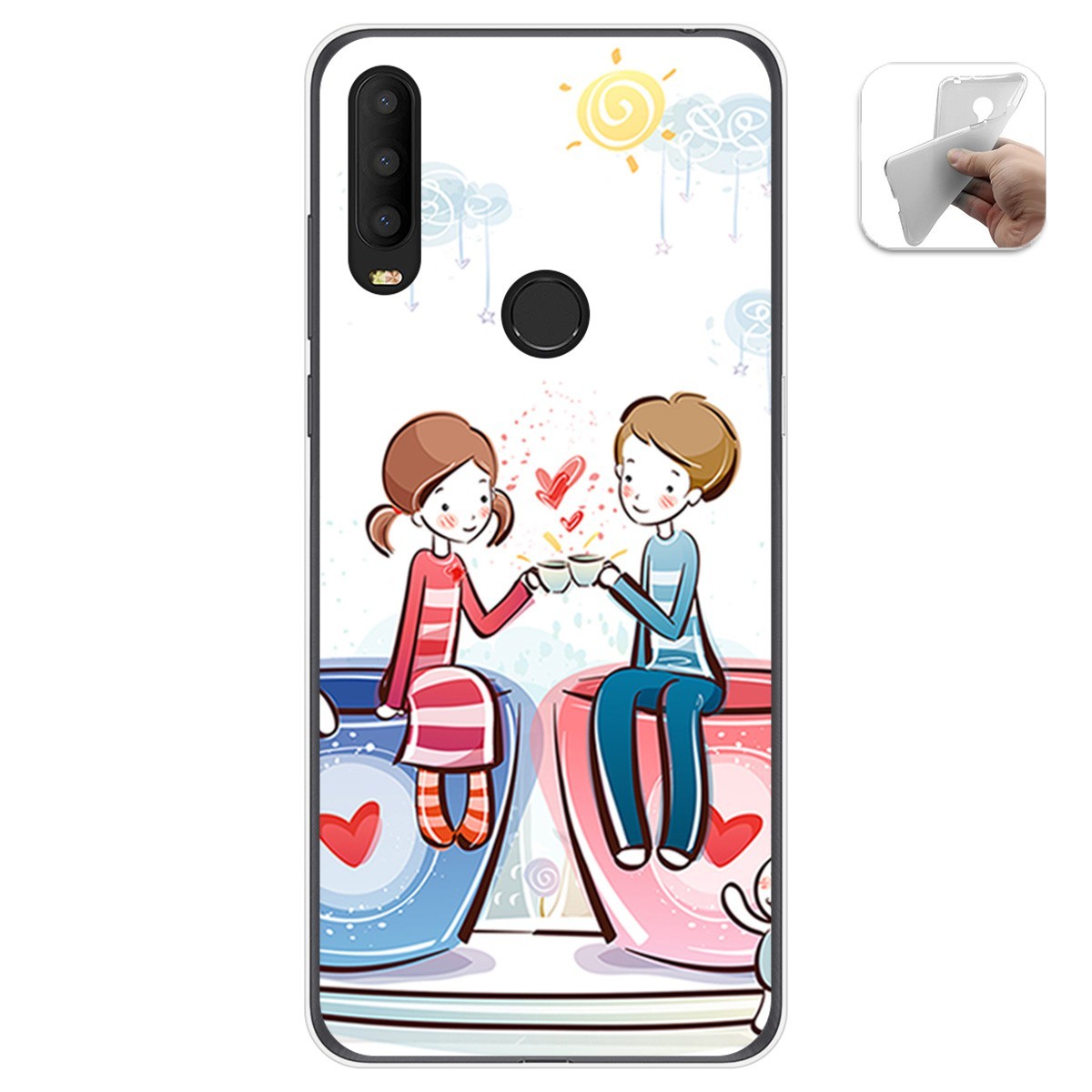 Funda Gel Tpu para Alcatel 3X 2020 diseño Café Dibujos