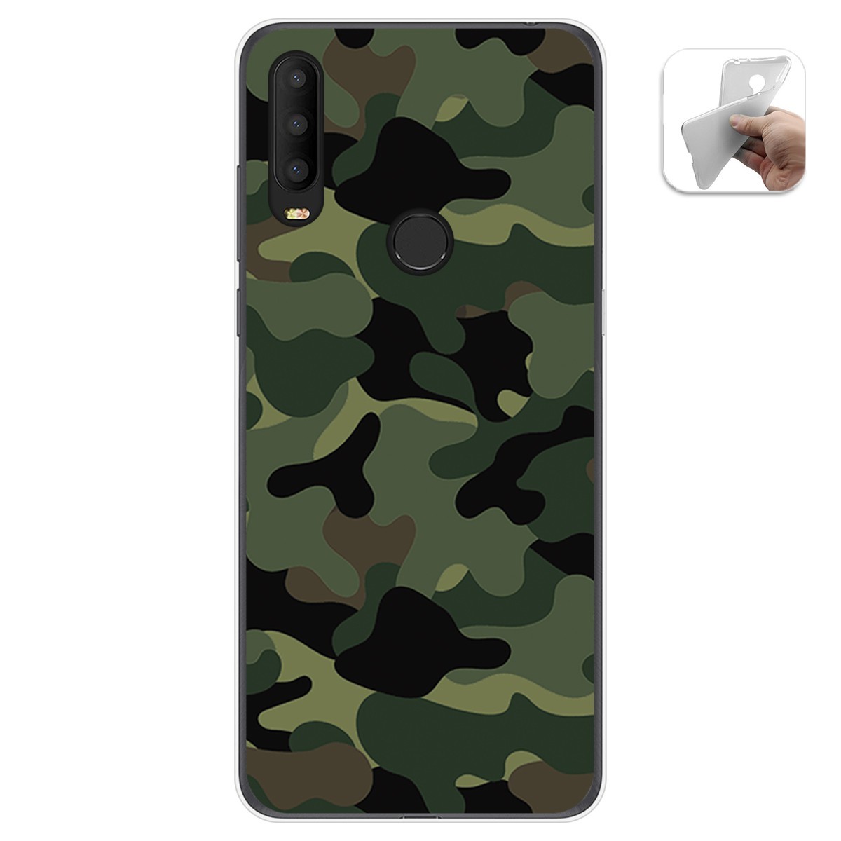 Funda Gel Tpu para Alcatel 3X 2020 diseño Camuflaje Dibujos
