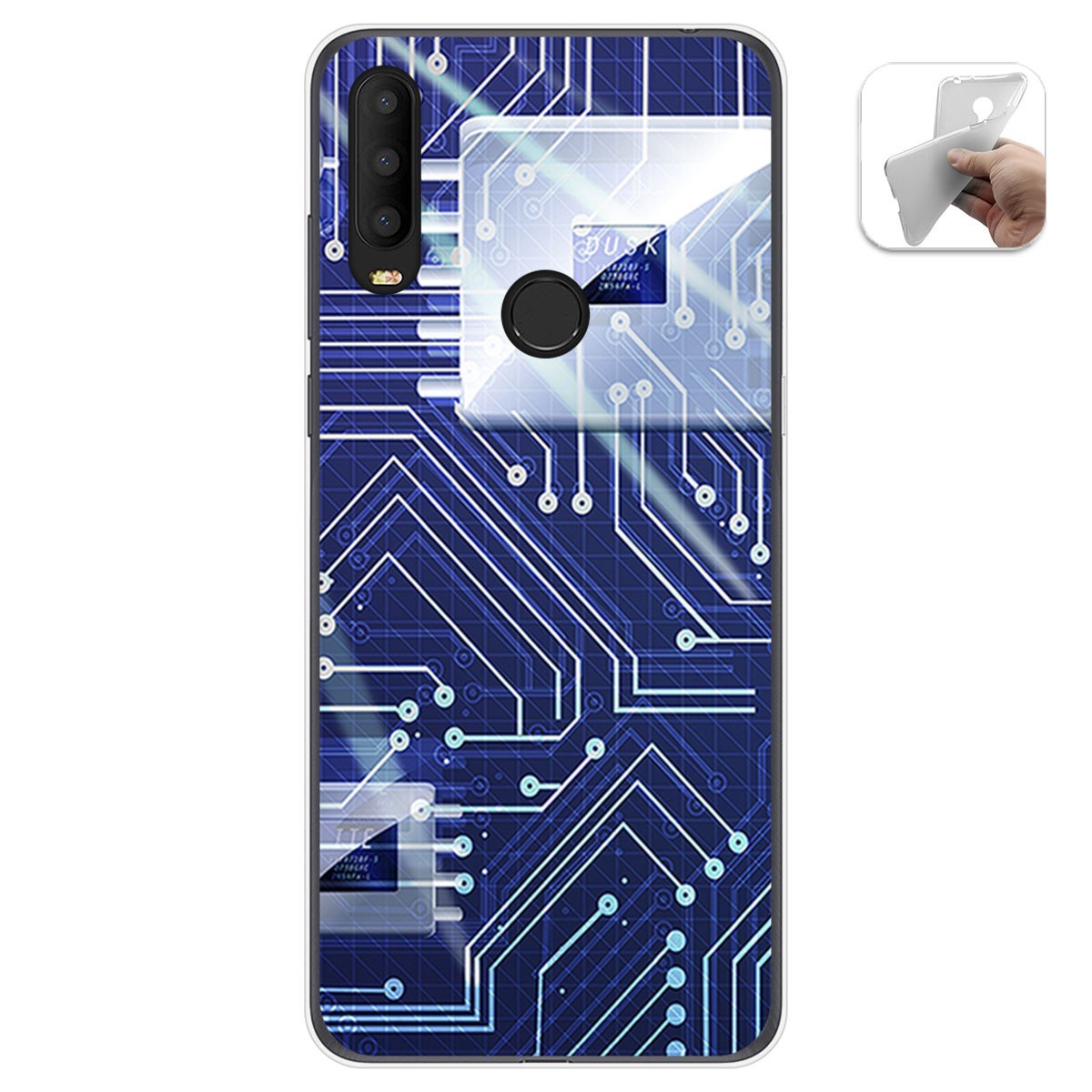 Funda Gel Tpu para Alcatel 3X 2020 diseño Circuito Dibujos