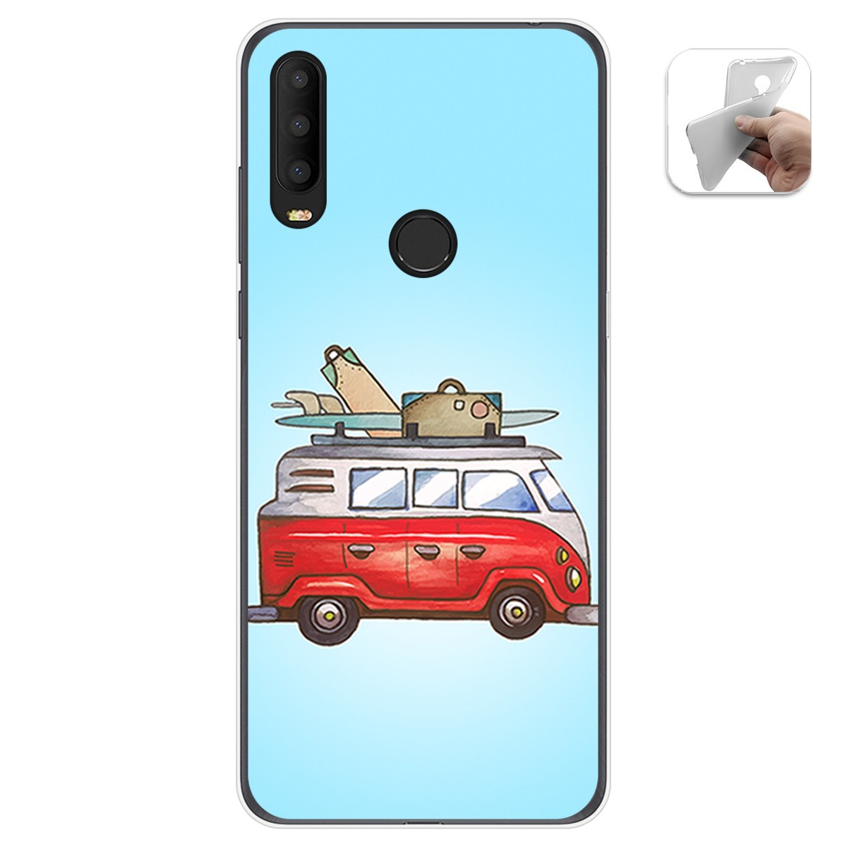 Funda Gel Tpu para Alcatel 3X 2020 diseño Furgoneta Dibujos