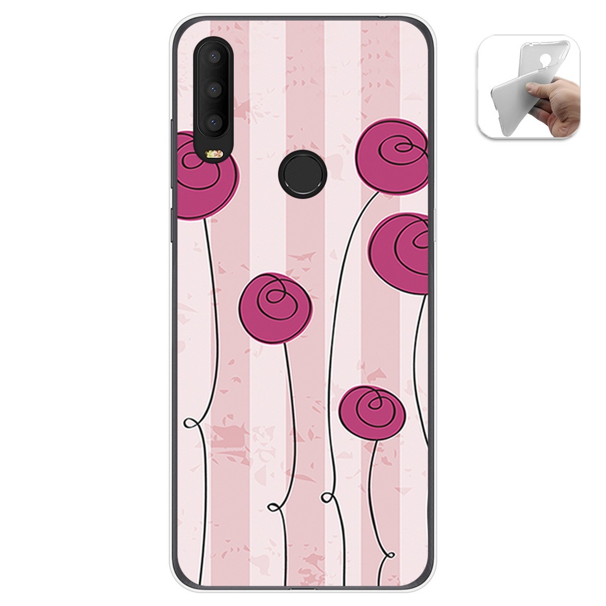 Funda Gel Tpu para Alcatel 3X 2020 diseño Flores Vintage Dibujos