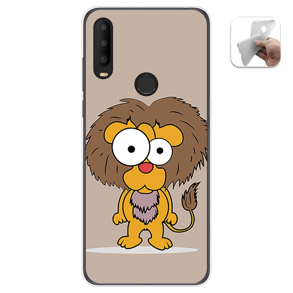 Funda Gel Tpu para Alcatel 3X 2020 diseño Leon Dibujos